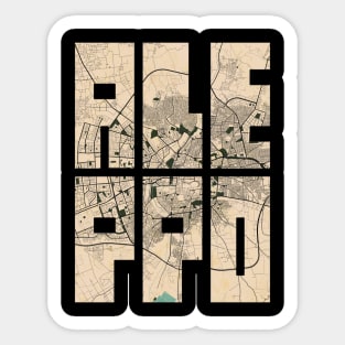 Aleppo, Syria City Map Typography - Vintage Sticker